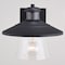 Vaxcel Westport Steel LED Black Motion Sensor Dusk to Dawn Outdoor Wall Light Coastal Clear Glass T0753 - alternate 2